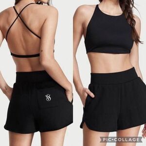Victoria's Secret On Point Black Fleece Shorts